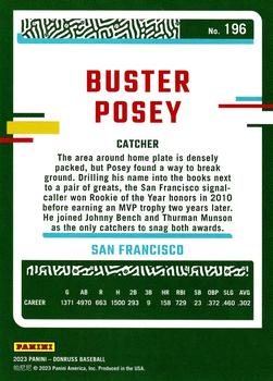 2023 Donruss - Holo Carolina Blue #196 Buster Posey Back