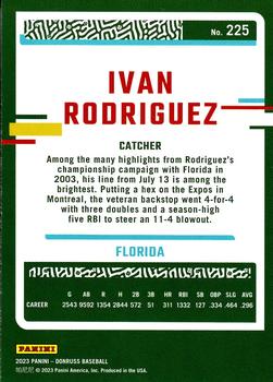 2023 Donruss - Holo Carolina Blue #225 Ivan Rodriguez Back