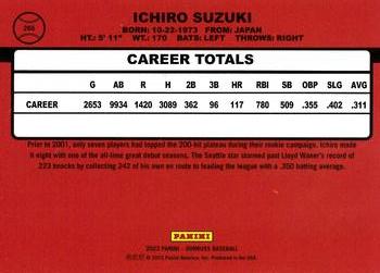 2023 Donruss - Holo Carolina Blue #266 Ichiro Back