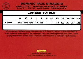 2023 Donruss - Holo Carolina Blue #280 Dom DiMaggio Back