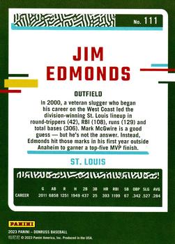 2023 Donruss - Holo Orange #111 Jim Edmonds Back