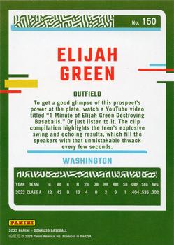 2023 Donruss - Holo Orange #150 Elijah Green Back
