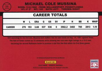 2023 Donruss - Holo Orange #274 Mike Mussina Back