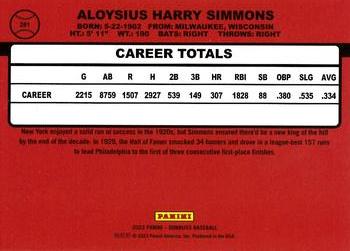 2023 Donruss - Holo Orange #281 Al Simmons Back