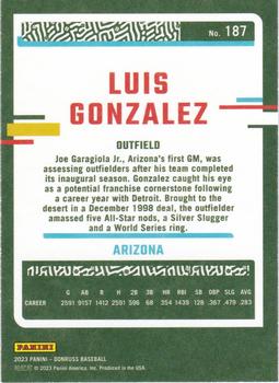 2023 Donruss - Independence Day #187 Luis Gonzalez Back