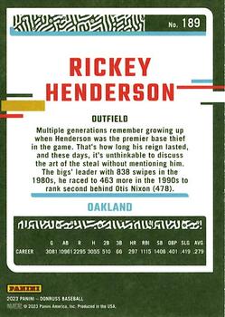 2023 Donruss - Independence Day #189 Rickey Henderson Back