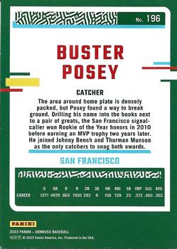 2023 Donruss - Yellow #196 Buster Posey Back
