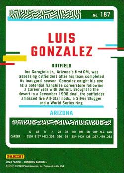 2023 Donruss - Holo Red #187 Luis Gonzalez Back