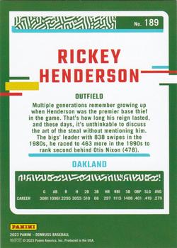 2023 Donruss - Holo Red #189 Rickey Henderson Back