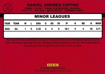 2023 Donruss - Holo Red #245 Daniel Espino Back
