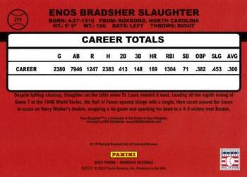 2023 Donruss - Holo Red #279 Enos Slaughter Back