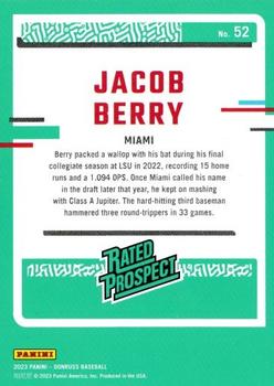 2023 Donruss - Career Stat Line #52 Jacob Berry Back