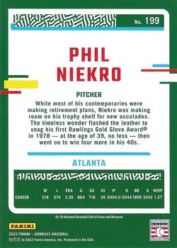 2023 Donruss - Career Stat Line #199 Phil Niekro Back