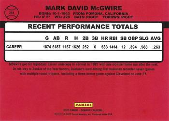 2023 Donruss - Career Stat Line #264b Mark McGwire Back