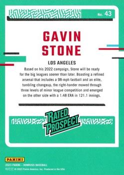 2023 Donruss - Season Stat Line #43 Gavin Stone Back
