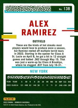 2023 Donruss - Season Stat Line #138 Alex Ramirez Back