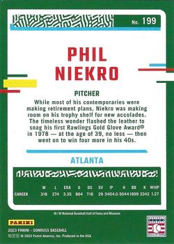 2023 Donruss - Season Stat Line #199 Phil Niekro Back