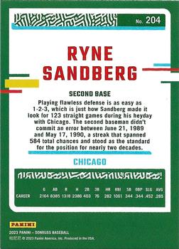 2023 Donruss - Season Stat Line #204 Ryne Sandberg Back