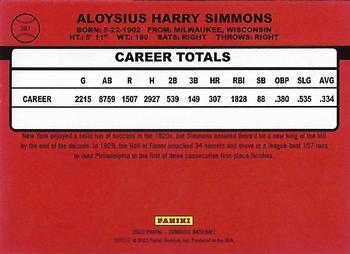 2023 Donruss - Season Stat Line #281 Al Simmons Back