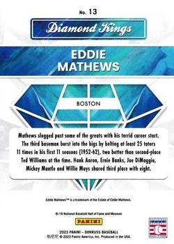 2023 Donruss - Voltage #13 Eddie Mathews Back
