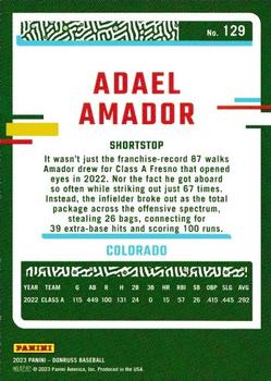 2023 Donruss - Artist Proof #129 Adael Amador Back