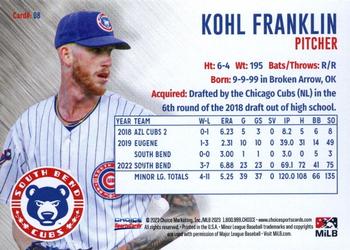 2023 Choice South Bend Cubs #08 Kohl Franklin Back