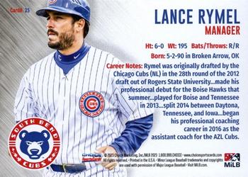 2023 Choice South Bend Cubs #35 Lance Rymel Back