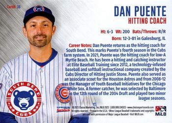 2023 Choice South Bend Cubs #36 Dan Puente Back
