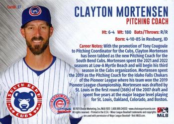 2023 Choice South Bend Cubs #37 Clayton Mortensen Back