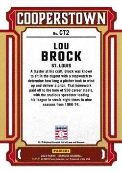 2023 Donruss - Cooperstown Rapture #CT2 Lou Brock Back