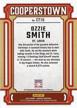 2023 Donruss - Cooperstown Blue #CT16 Ozzie Smith Back