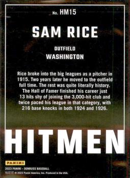 2023 Donruss - Hitmen #HM15 Sam Rice Back