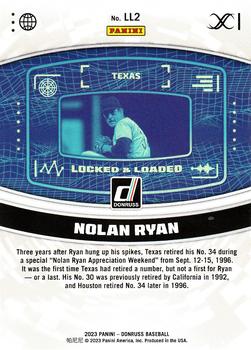 2023 Donruss - Locked & Loaded Rapture #LL2 Nolan Ryan Back