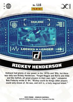 2023 Donruss - Locked & Loaded Rapture #LL6 Rickey Henderson Back