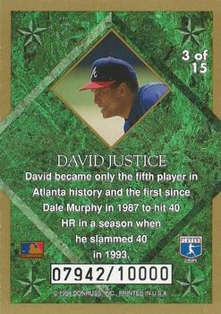1994 Leaf - Gold Leaf Stars #3 David Justice Back