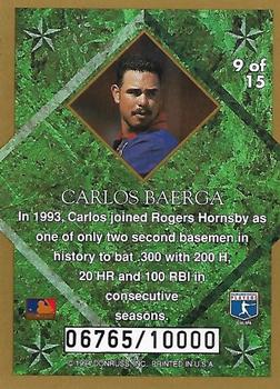 1994 Leaf - Gold Leaf Stars #9 Carlos Baerga Back