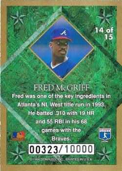 1994 Leaf - Gold Leaf Stars #14 Fred McGriff Back