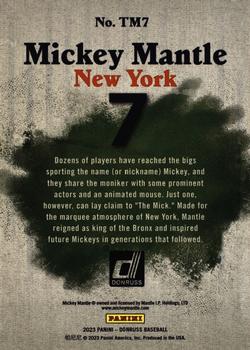2023 Donruss - The Mick #TM7 Mickey Mantle Back