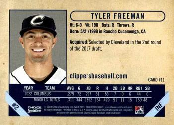 2023 Choice Columbus Clippers #11 Tyler Freeman Back