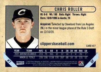 2023 Choice Columbus Clippers #27 Chris Roller Back