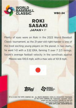 2023 Topps - World Baseball Classic Stars #WBC-34 Roki Sasaki Back