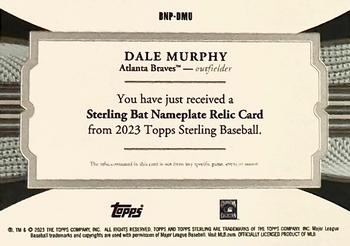 2023 Topps Sterling - Bat Nameplate #BNP-DMU Dale Murphy Back