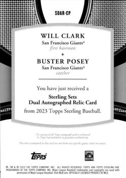 2023 Topps Sterling - Sterling Sets Dual Autograph Relics #SDAR-CP Buster Posey / Will Clark Back