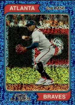 2023 Topps Heritage - Chrome Blue Sparkle Refractor #25 Ozzie Albies Front