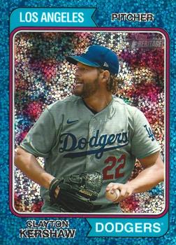 2023 Topps Heritage - Chrome Blue Sparkle Refractor #641 Clayton Kershaw Front