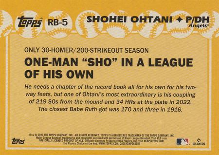2023 Topps - 1988 Topps Record Breakers Oversized Box Toppers #RB-5 Shohei Ohtani Back
