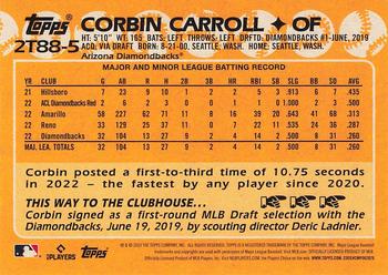 2023 Topps - 1988 Topps Baseball 35th Anniversary (Series Two) #2T88-5 Corbin Carroll Back