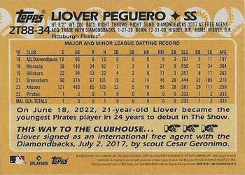2023 Topps - 1988 Topps Baseball 35th Anniversary (Series Two) #2T88-34 Liover Peguero Back