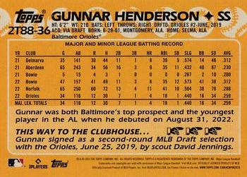 2023 Topps - 1988 Topps Baseball 35th Anniversary (Series Two) #2T88-36 Gunnar Henderson Back