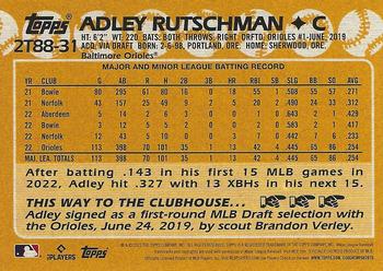 2023 Topps - 1988 Topps Baseball 35th Anniversary Blue (Series Two) #2T88-31 Adley Rutschman Back